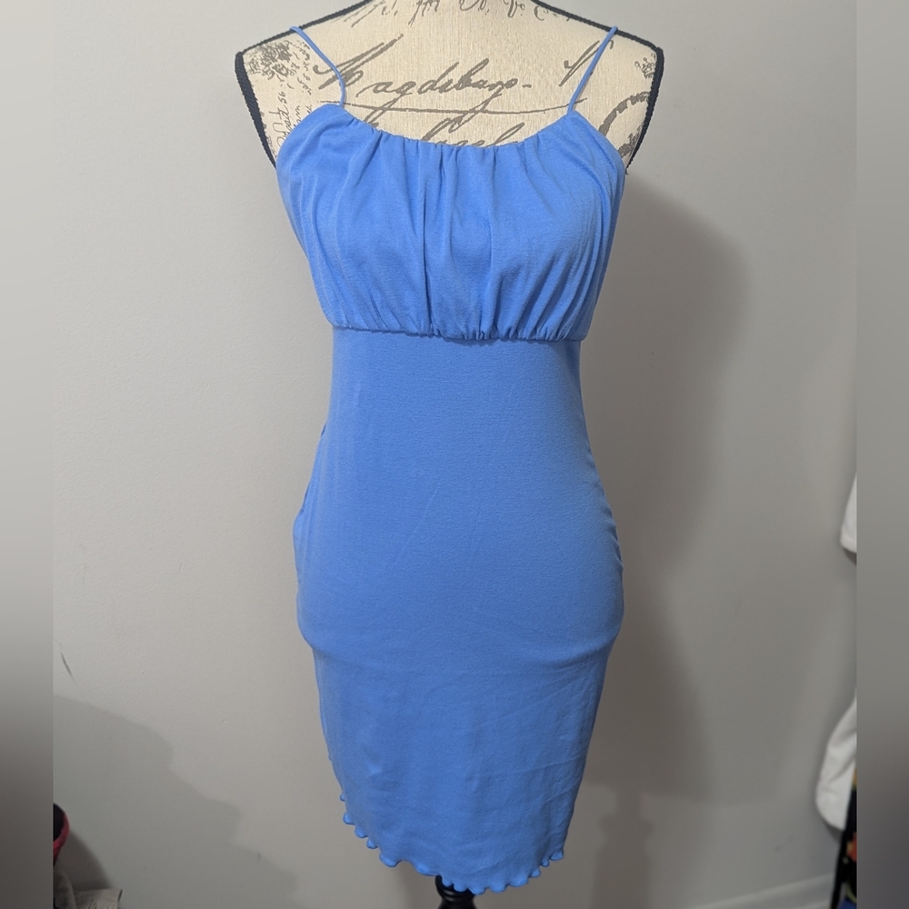 WILD FABLE Summer Dress Women's Size Large Periwinkle Blue Thin Straps Mini